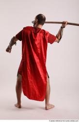 Man Adult Average White Fighting with spear Standing poses Casual